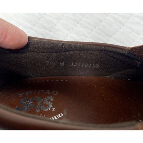 SAS Womens Tripad Comfort Leather Slip-On Casual Shoes 7.5W Brown - Picture 8 of 10